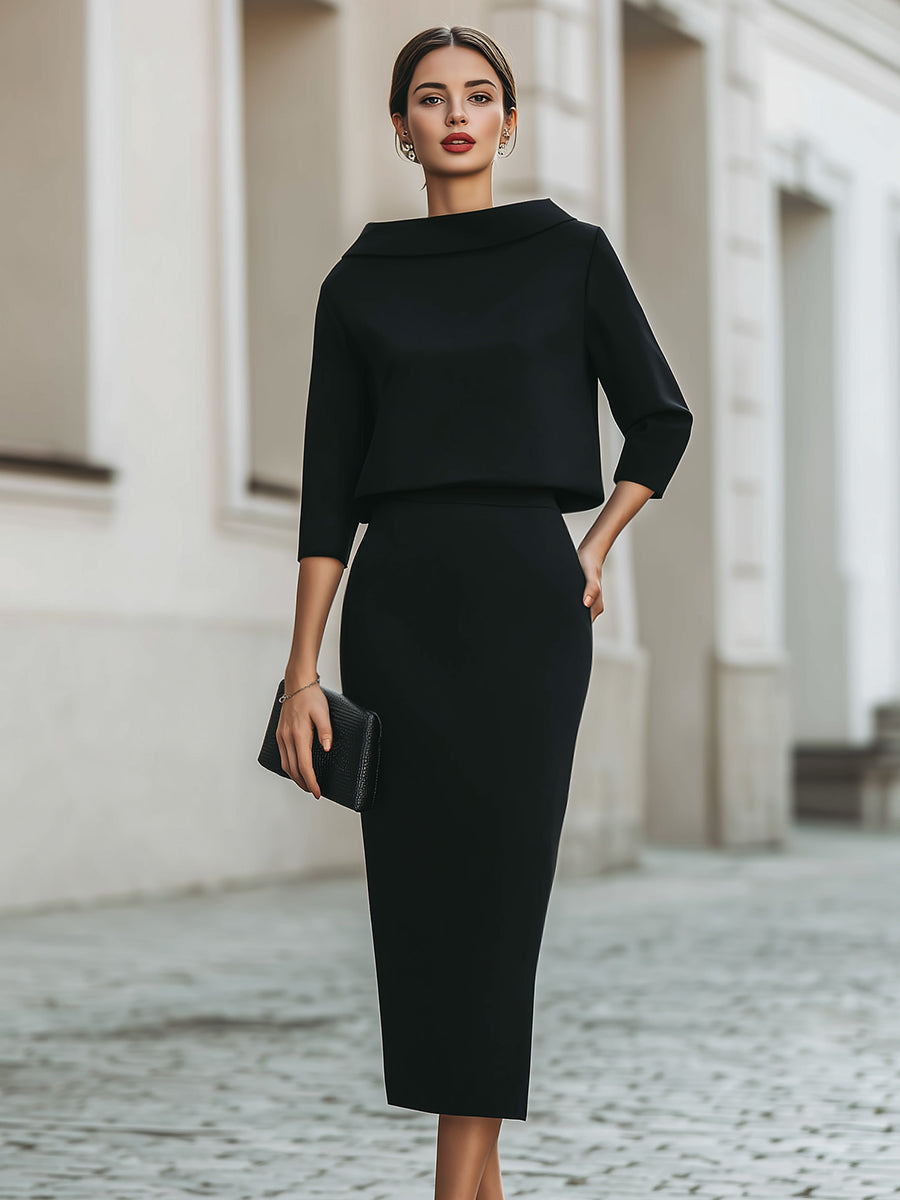 Alma | Boat-Neck Top and Pants Set for Women