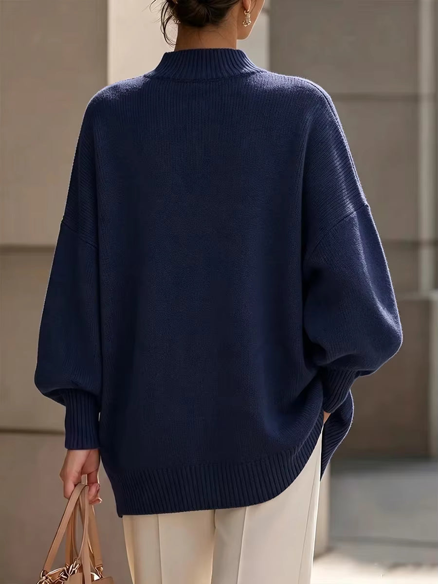 Etta | Button-Detail Crewneck Sweater for Women