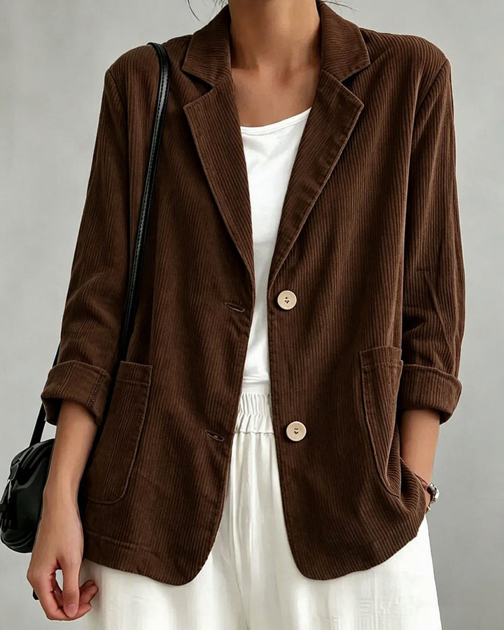 Sloane | Single-Breasted Blazer for Women in Espresso Brown