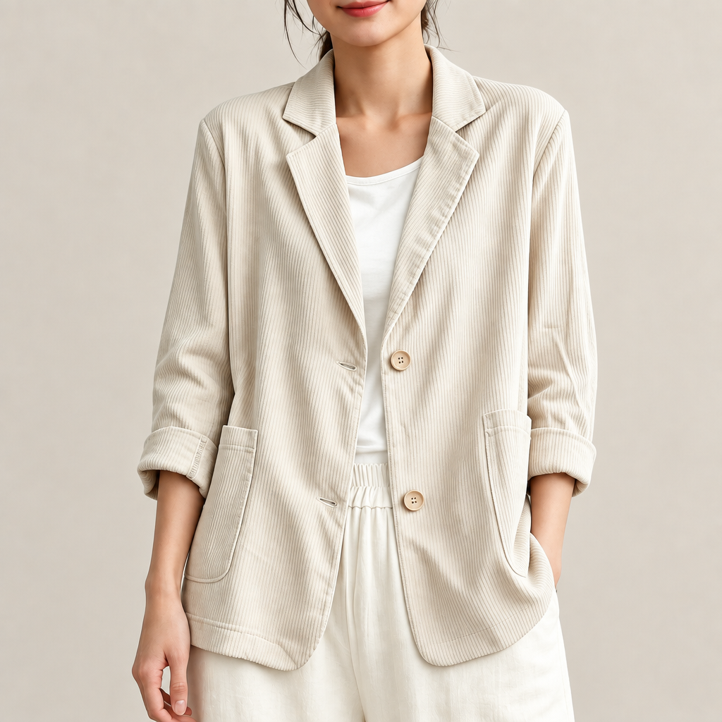 Vera | Notched-Lapel Blazer for Women in White