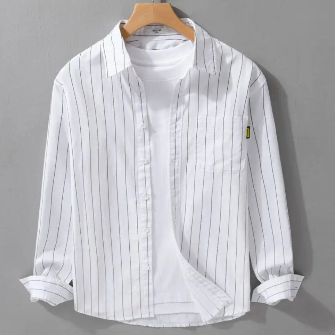 Jonah | Striped Button-Front Shirt for Men