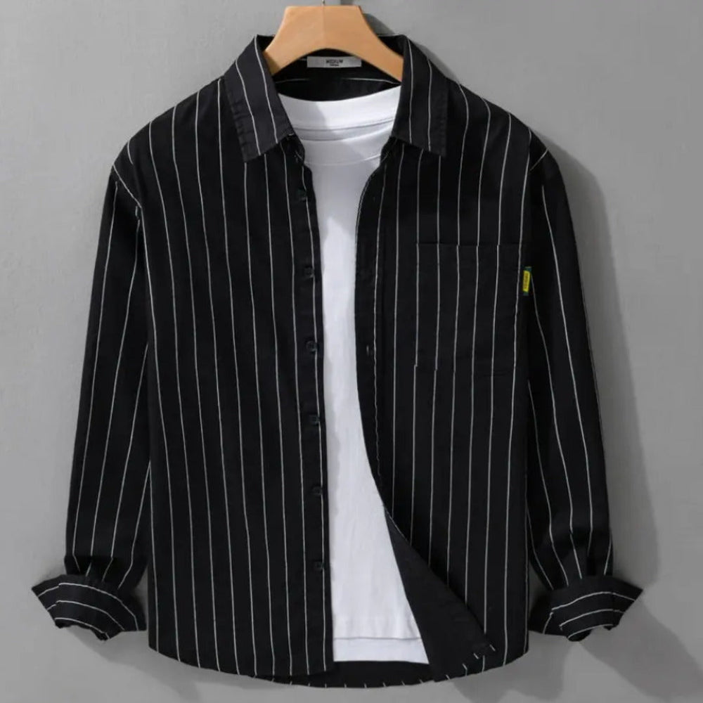 Jonah | Striped Button-Front Shirt for Men