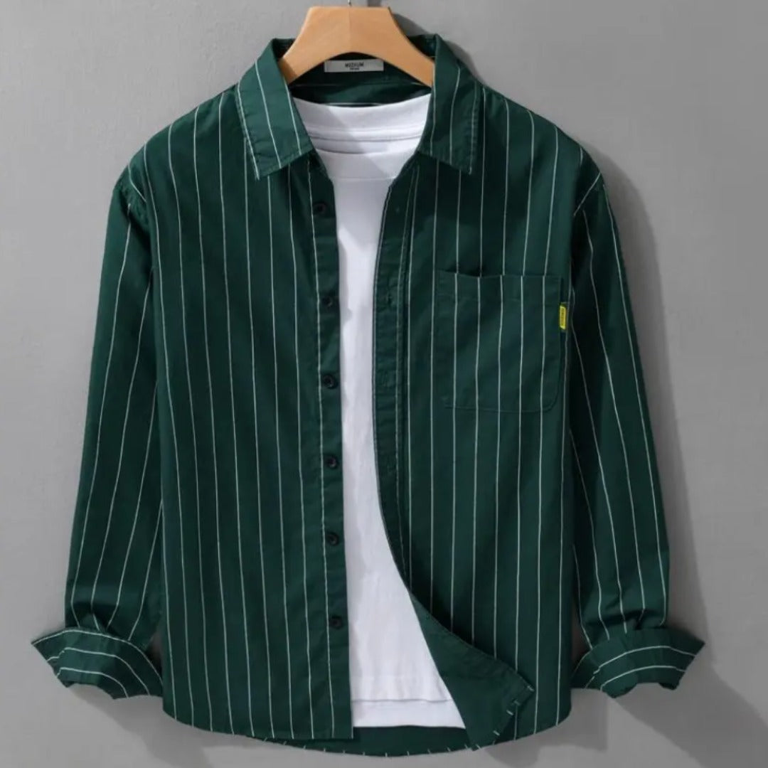 Jonah | Striped Button-Front Shirt for Men