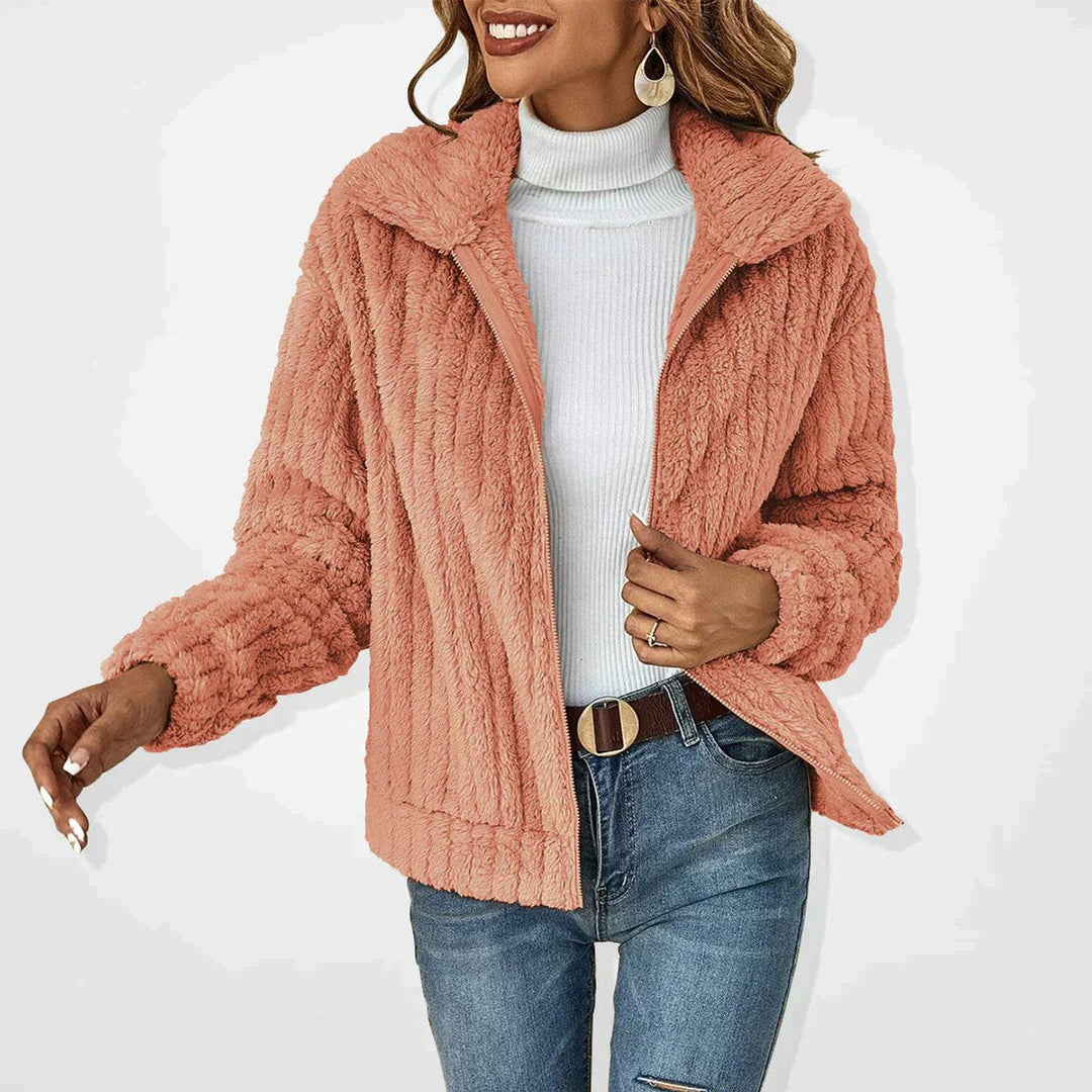 Willa | Plush Quilted Zip-Up Jacket for Women in Rose